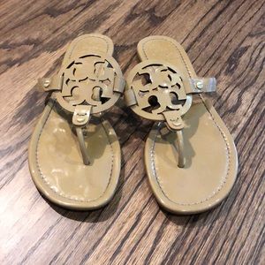 Tan Tory Burch sandals.
